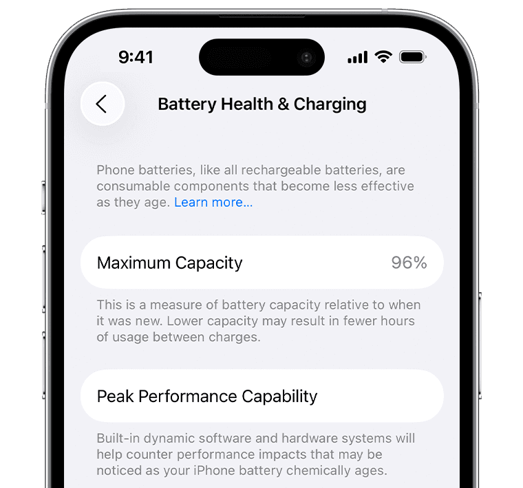 Sănătatea bateriei iPhone